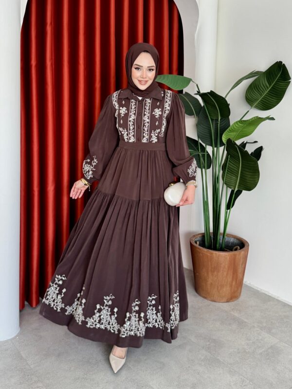 Tunay Elbise Kahverengi