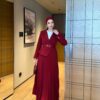 Yelda Elbise Bordo