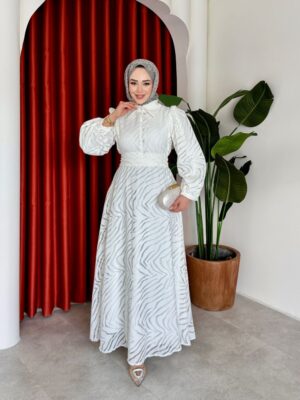 Ünzile Elbise Beyaz
