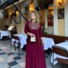 Kübra Elbise Takım Bordo