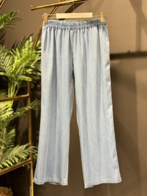 2411-1 Tencel Bol Paça Pantolon Mavi