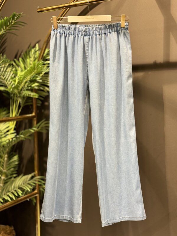 2411-1 Tencel Bol Paça Pantolon Mavi