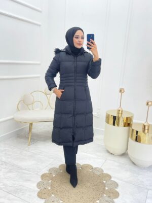 Damla Tesettür Mont Siyah  Siyah