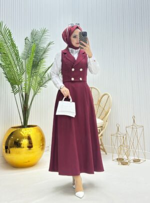 Doli Tesettür Takım Bordo Bordo