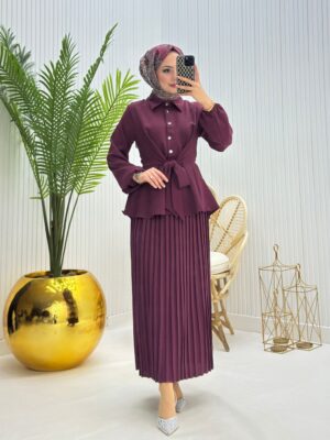 Lal Tesettür Takım Bordo Bordo