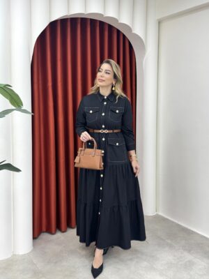 Ceren Elbise Siyah