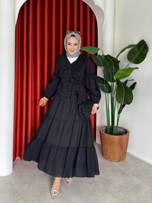 Gülben Elbise Siyah
