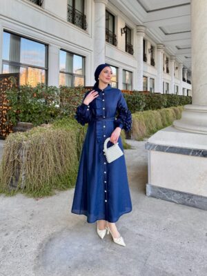 Nazlı Elbise Lacivert