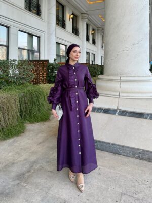 Nazlı Elbise Mor