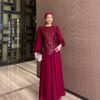 Belgin Elbise Bordo - Görsel 2