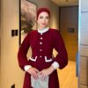 Firdevs Elbise Bordo - Görsel 2