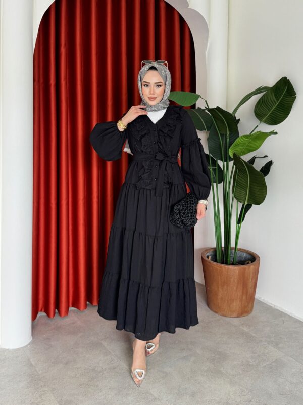 Gülben Elbise Siyah - Görsel 2