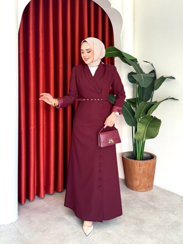 Irmak Elbise Bordo - Görsel 2