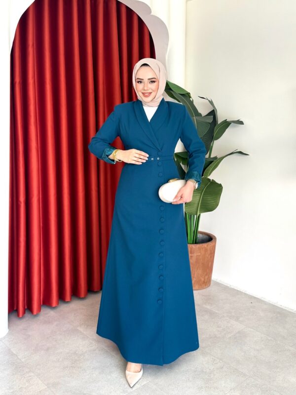 Irmak Elbise Petrol Yeşili - Görsel 2