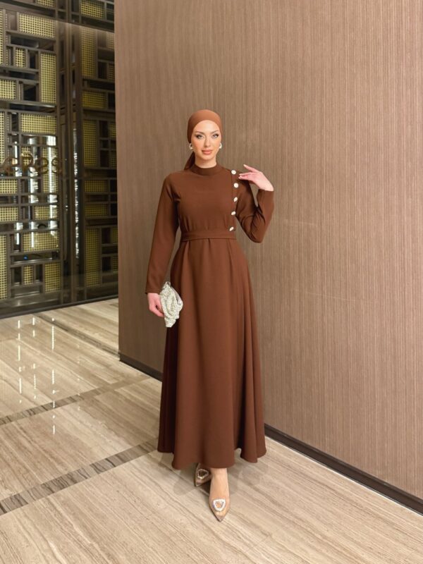 Meral Elbise Kahverengi - Görsel 2