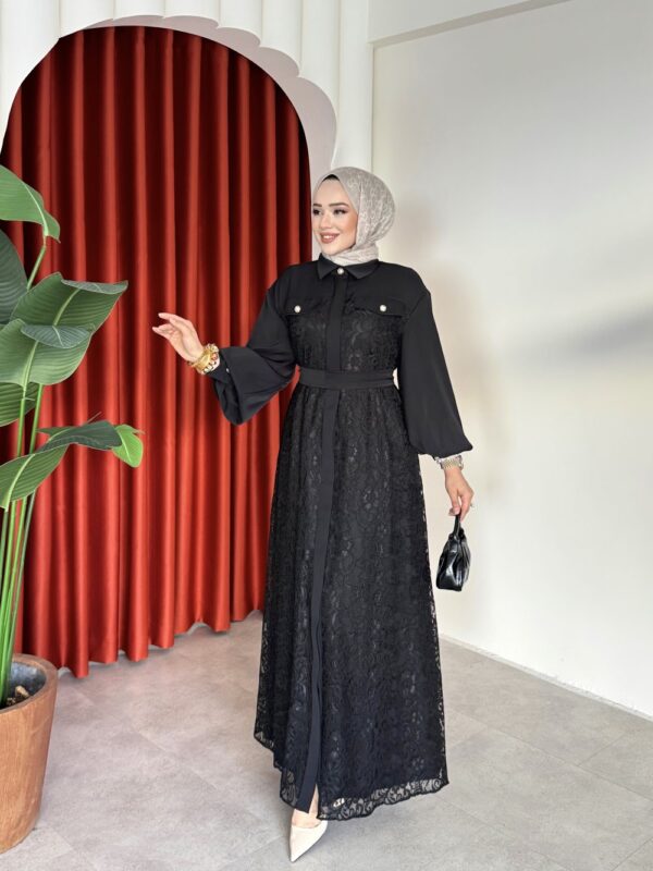 Pelin Elbise Siyah - Görsel 2