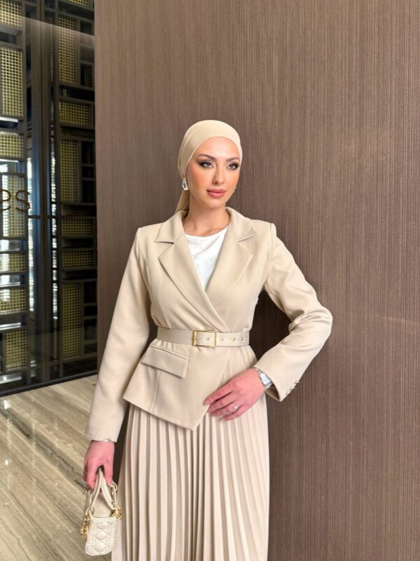 Yelda Elbise Bej - Görsel 2