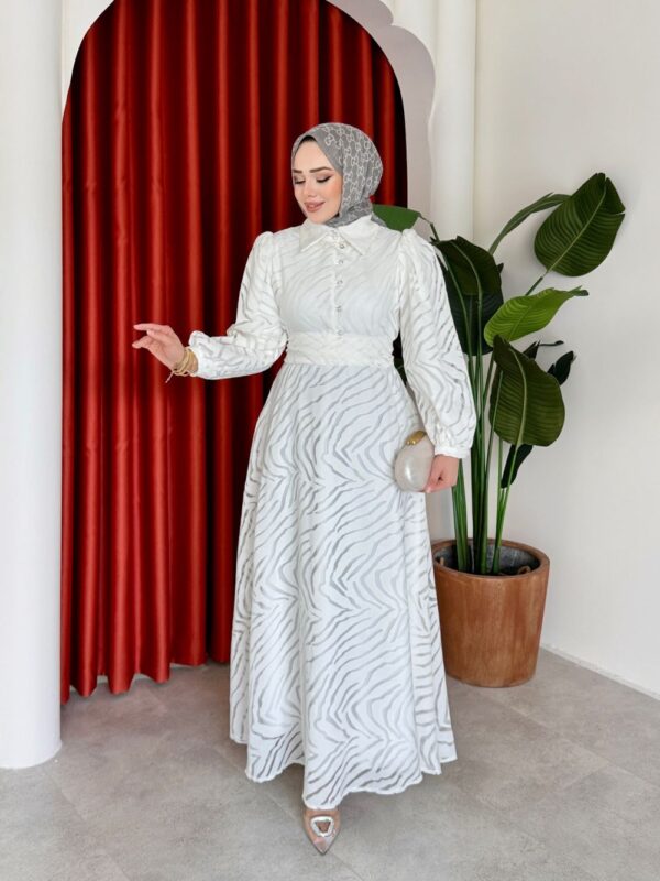 Ünzile Elbise Beyaz - Görsel 2