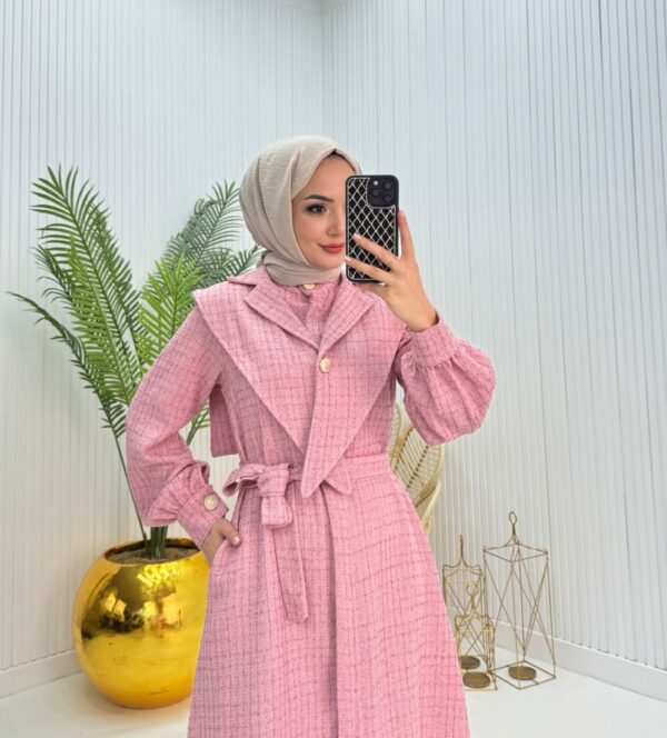 Alisa Tesettür Ferace Pembe  Pembe - Görsel 2