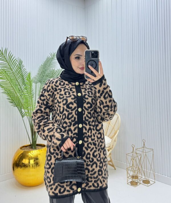 Leopar Tesettür Hırka  Leopar - Görsel 2