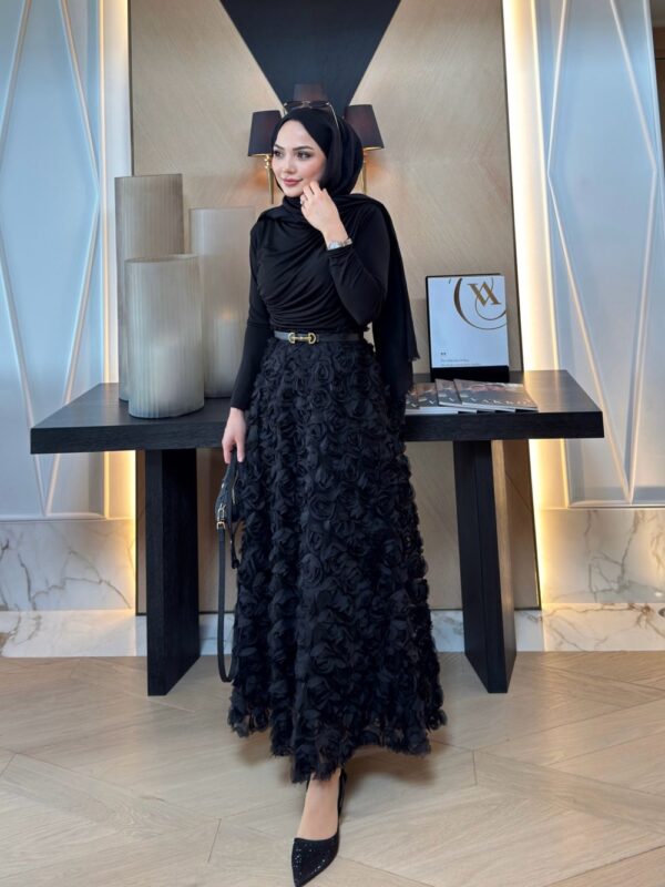 Love Tesettür Takım Siyah Siyah - Görsel 2