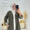 Melisa Tesettür Trenç Trenç  Haki Yeşili Haki - Görsel 2