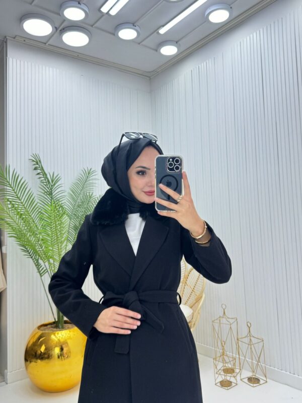Prenses Tesettür Kaban Siyah  Siyah - Görsel 2