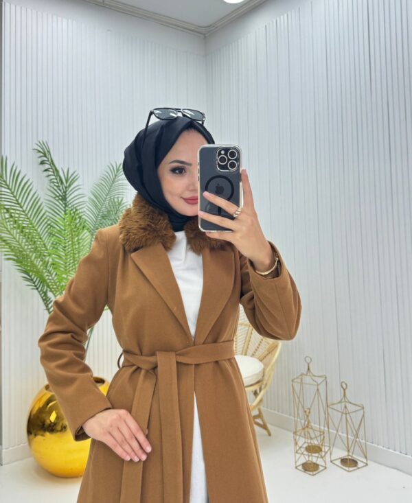 Prenses Tesettür Kaban Tarçın Tarçın - Görsel 2