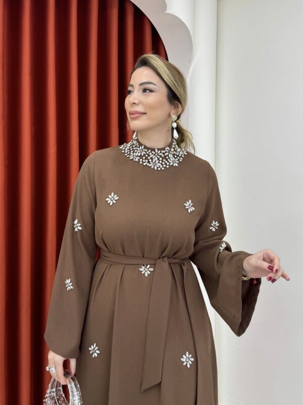 Beyza Elbise Kahverengi - Görsel 3