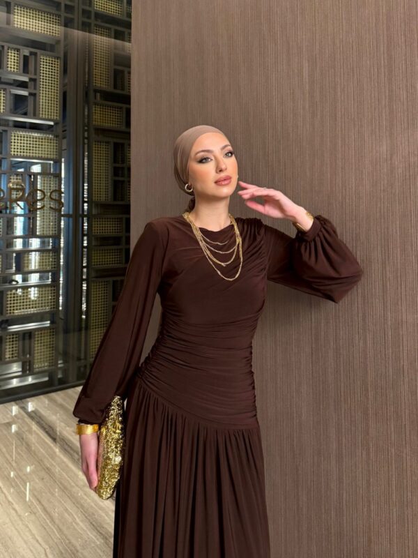 Gizem Elbise Acı Kahve - Görsel 3