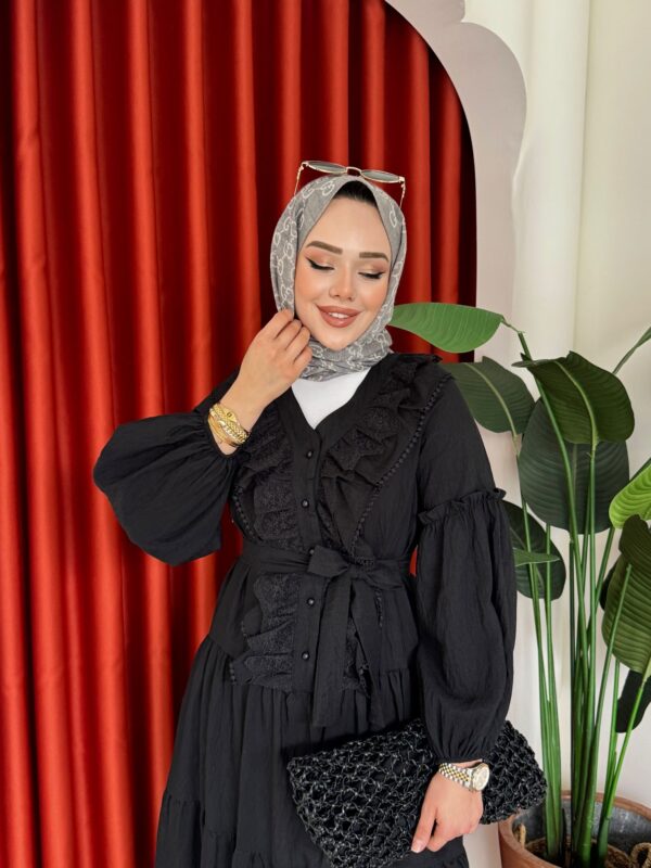Gülben Elbise Siyah - Görsel 3