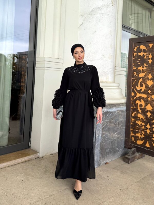 Lina Elbise Siyah - Görsel 3