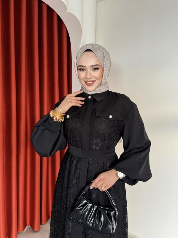 Pelin Elbise Siyah - Görsel 3