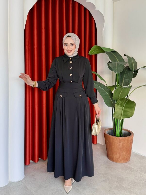 Türkan Elbise Siyah - Görsel 3