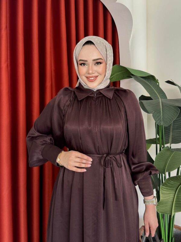Şüheyda Elbise Kahverengi - Görsel 3