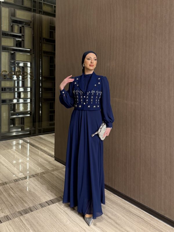 Nigar Elbise Takım Lacivert - Görsel 3