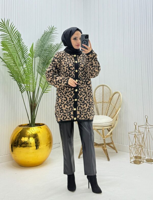 Leopar Tesettür Hırka  Leopar - Görsel 3