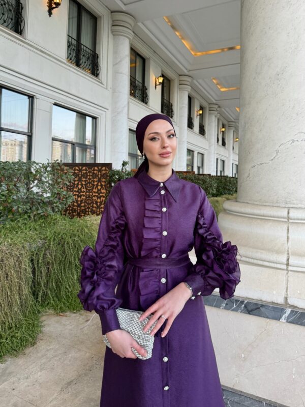 Nazlı Elbise Mor - Görsel 4