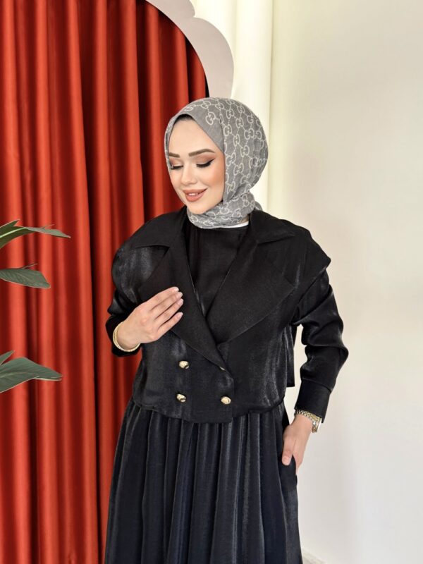 Nida Elbise Siyah - Görsel 4