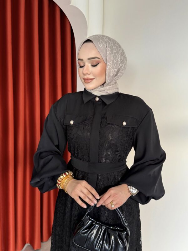 Pelin Elbise Siyah - Görsel 4