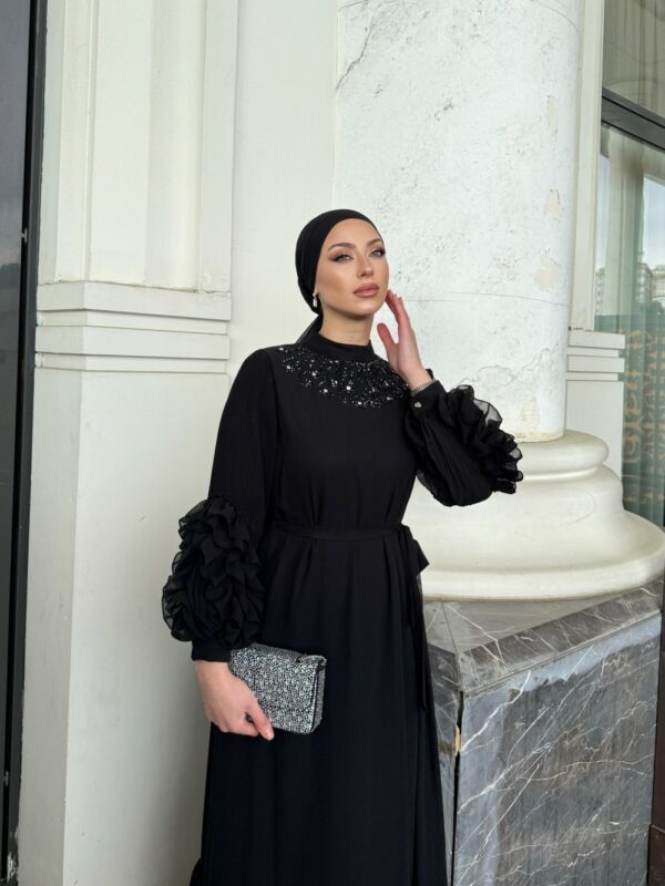 Lina Elbise Siyah - Görsel 4