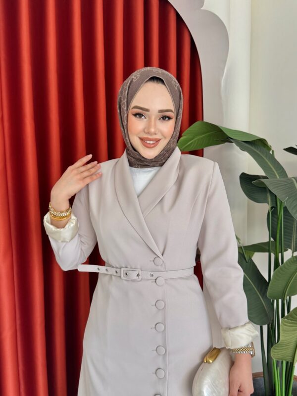 Irmak Elbise Bej - Görsel 5