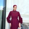 Lina Elbise Bordo - Görsel 5