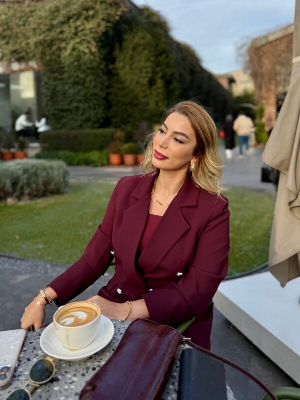 Asel Takım Bordo - Görsel 5