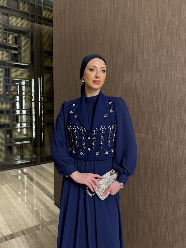 Nigar Elbise Takım Lacivert - Görsel 6